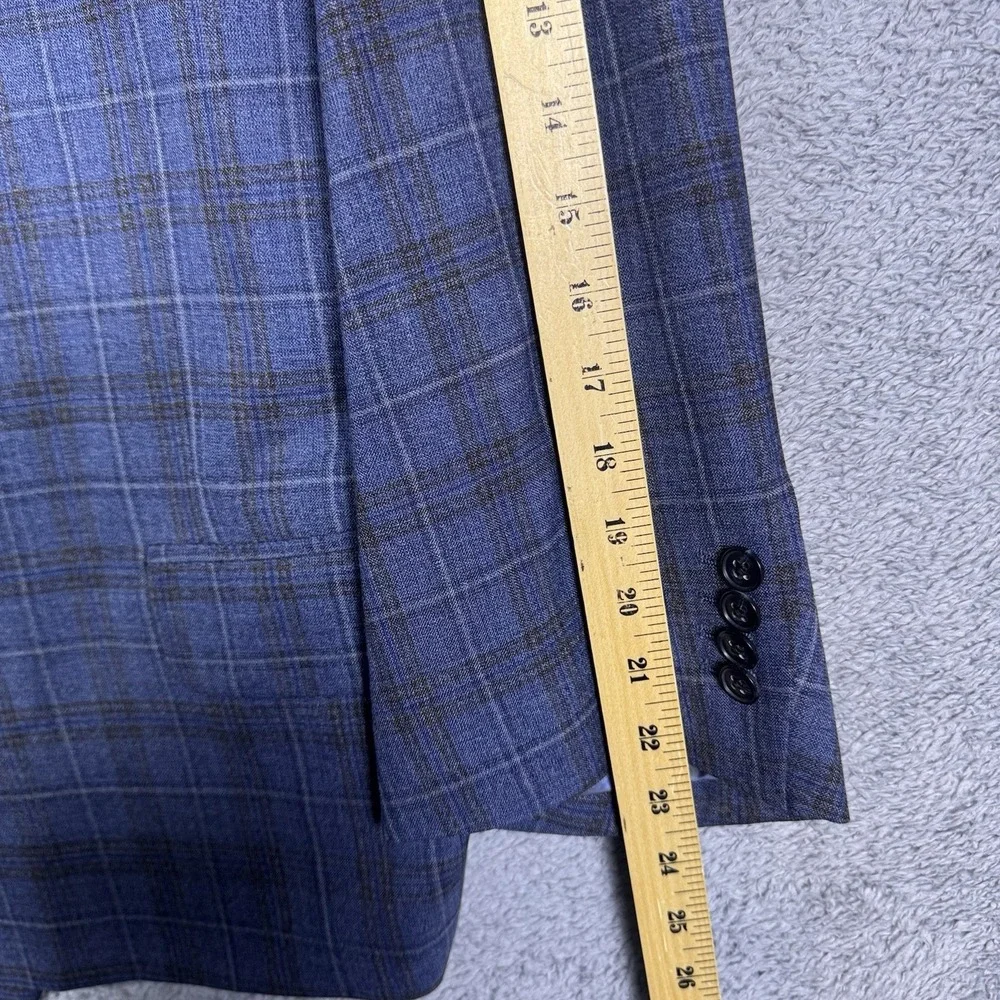 Joseph Abboud Suit Men 48 Lanificio di Pray Double Breasted Peak Windowpane